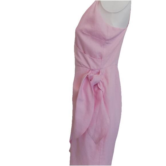 Lovers and Friends pink sundress wrap style spaghetti straps linen size Medium - Picture 4 of 9